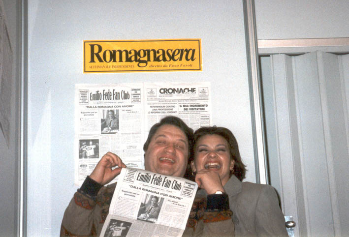 Fasoli con una sua collaboratrice di redazione - 1997